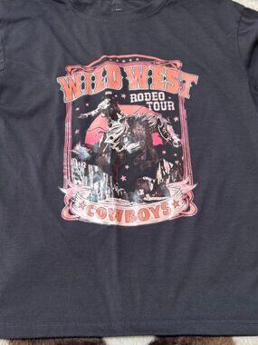 SHEIN Women's Black and Grey T-shirt